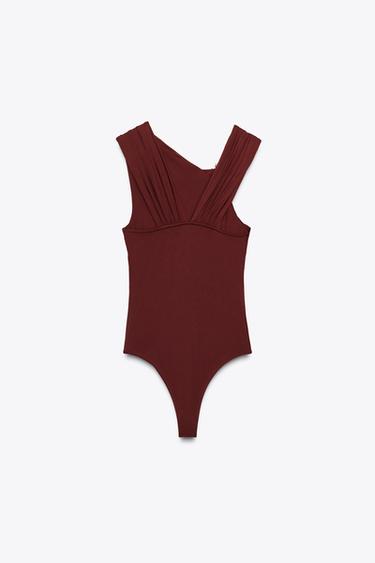 POLYAMIDE HARDWARE BODYSUIT - Burgundy by Zara