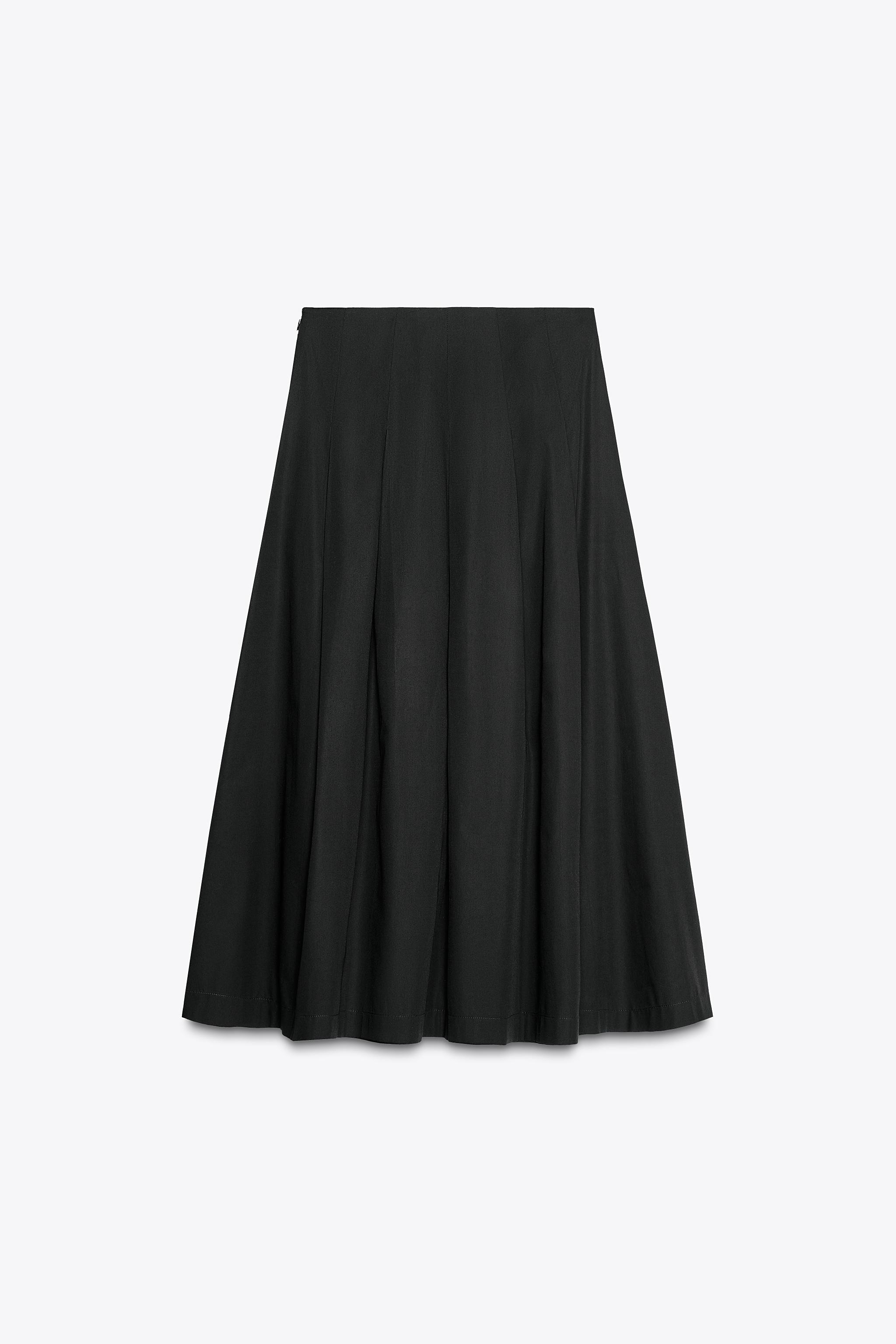 ZARA プリーツミディスカート 3729/862 プリーツミディスカート - ブラック | ZARA Japan / 日本