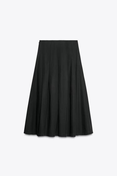 JUPE MI-LONGUE PLIS - Noir de Zara - Image 6