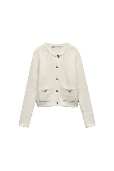 KNIT CARDIGAN WITH GOLDEN BUTTONS