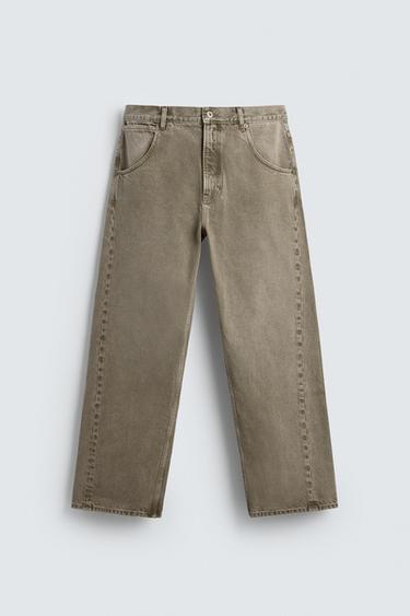 LOOSE FIT JEANS - ecru/khaki by Zara