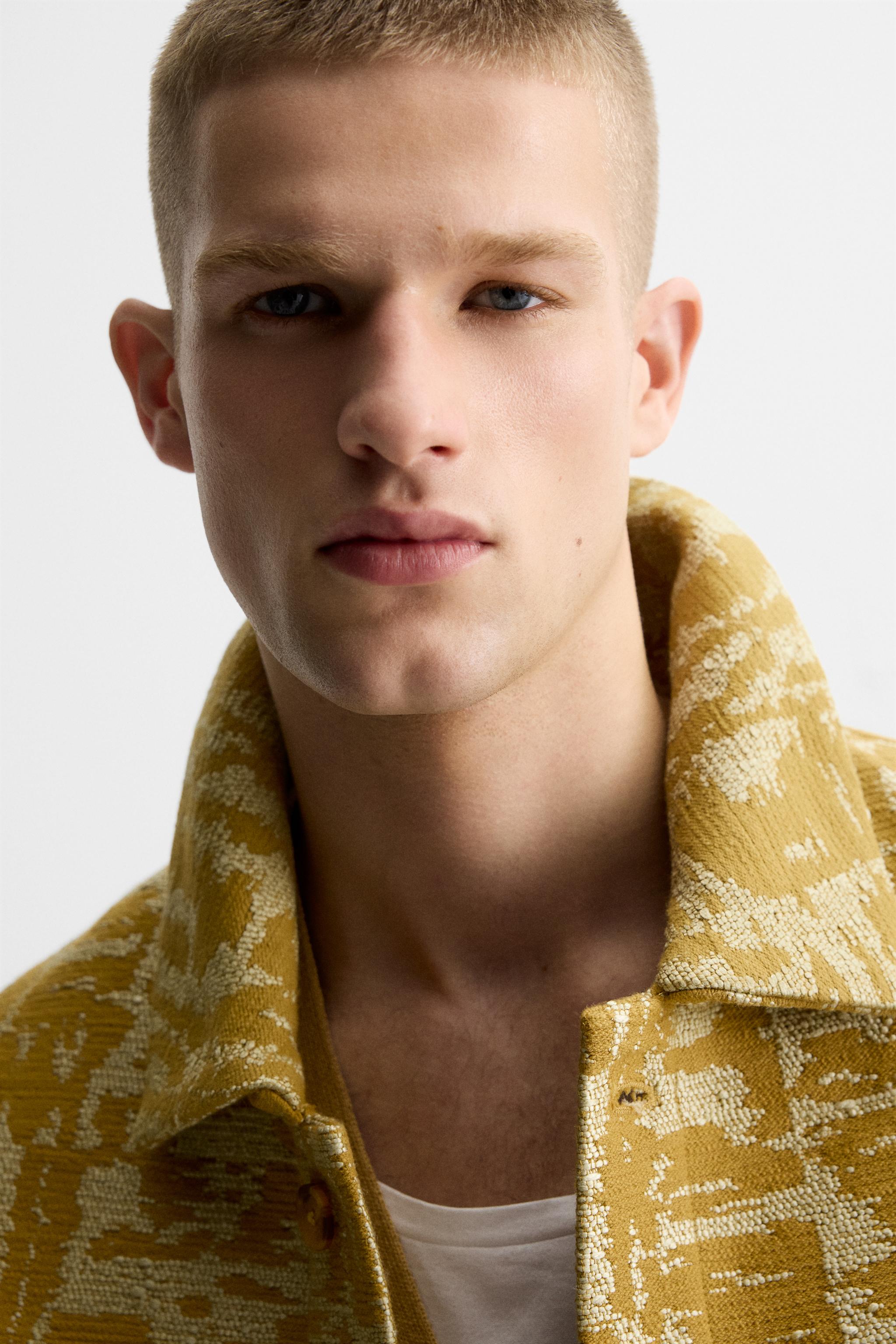 TEXTURED JACQUARD JACKET - Mustard | ZARA United States