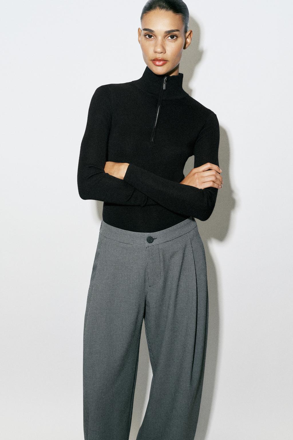BARREL LEG DARTED TROUSERS