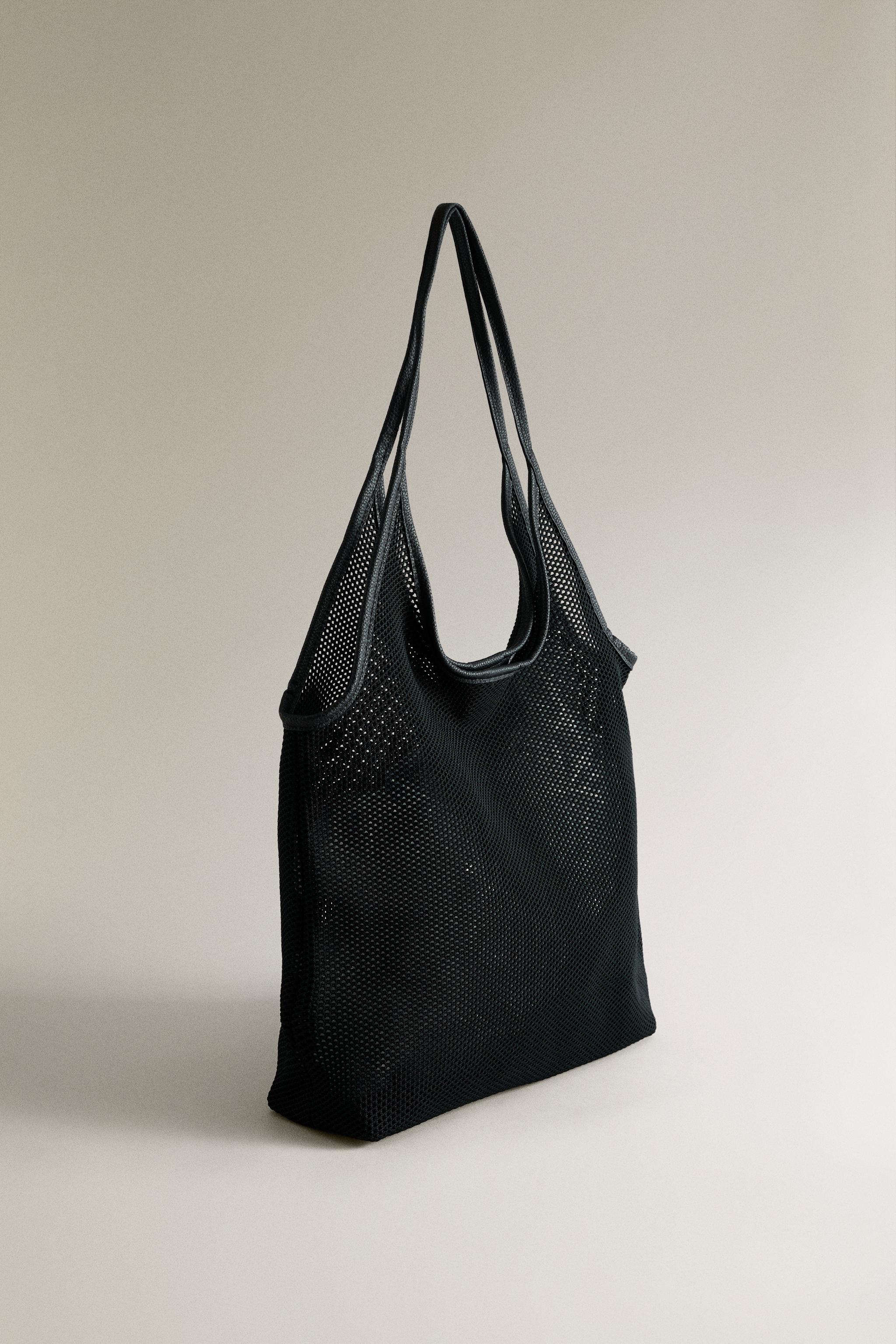 KNIT TOTE BAG — Black