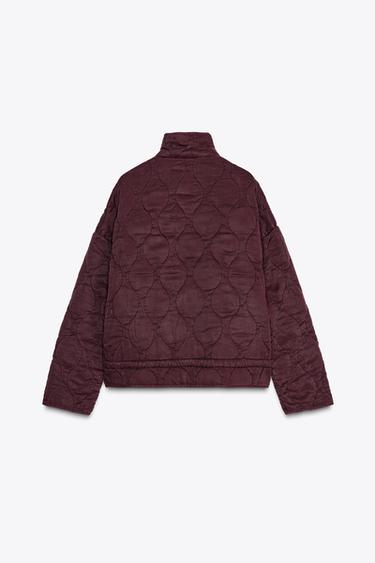 PADDED JACKET ZW COLLECTION - Burgundy by Zara