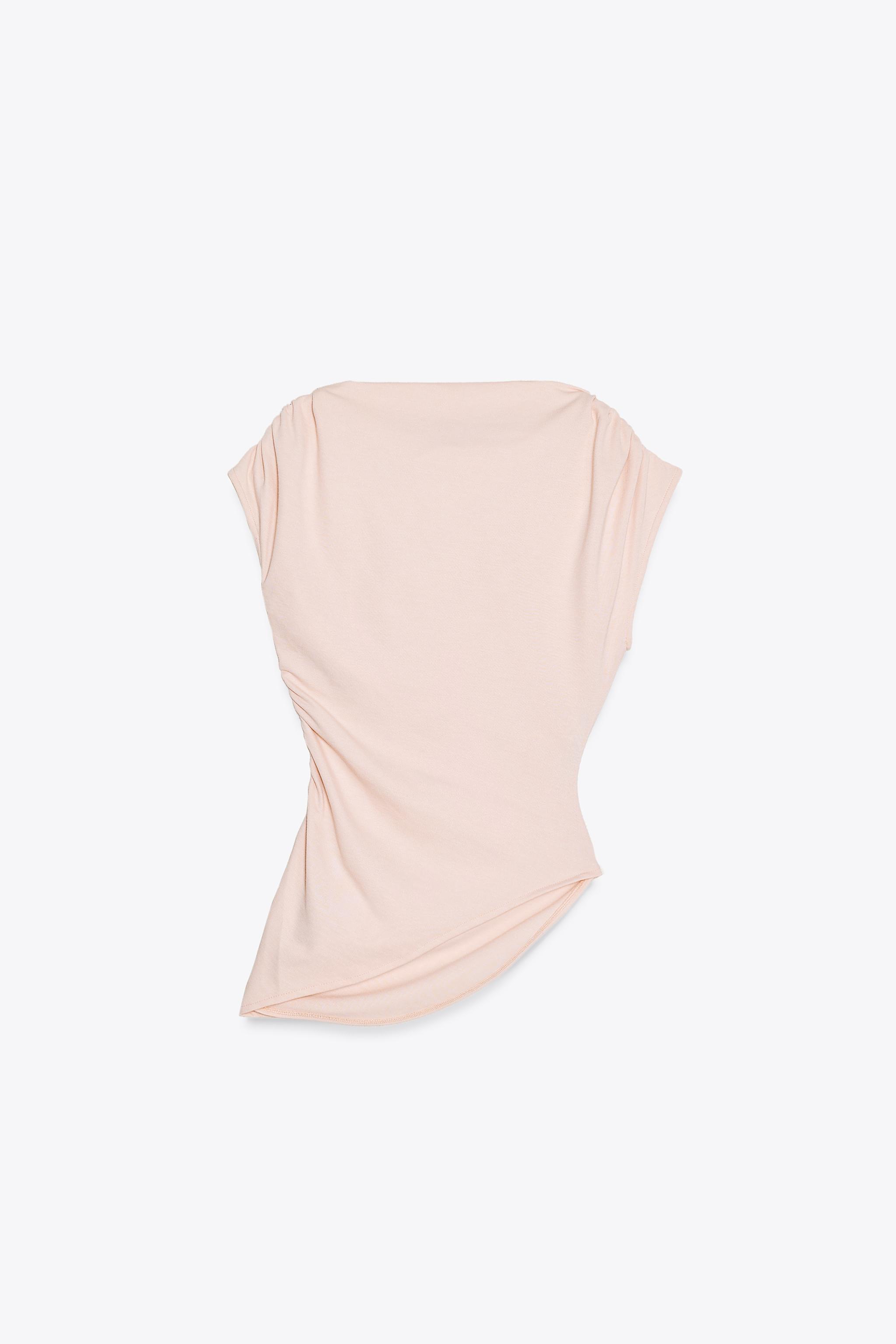 RUCHED ASYMMETRIC TOP - Black | ZARA Canada RUCHED ASYMMETRIC TOP - Black | ZARA Canada