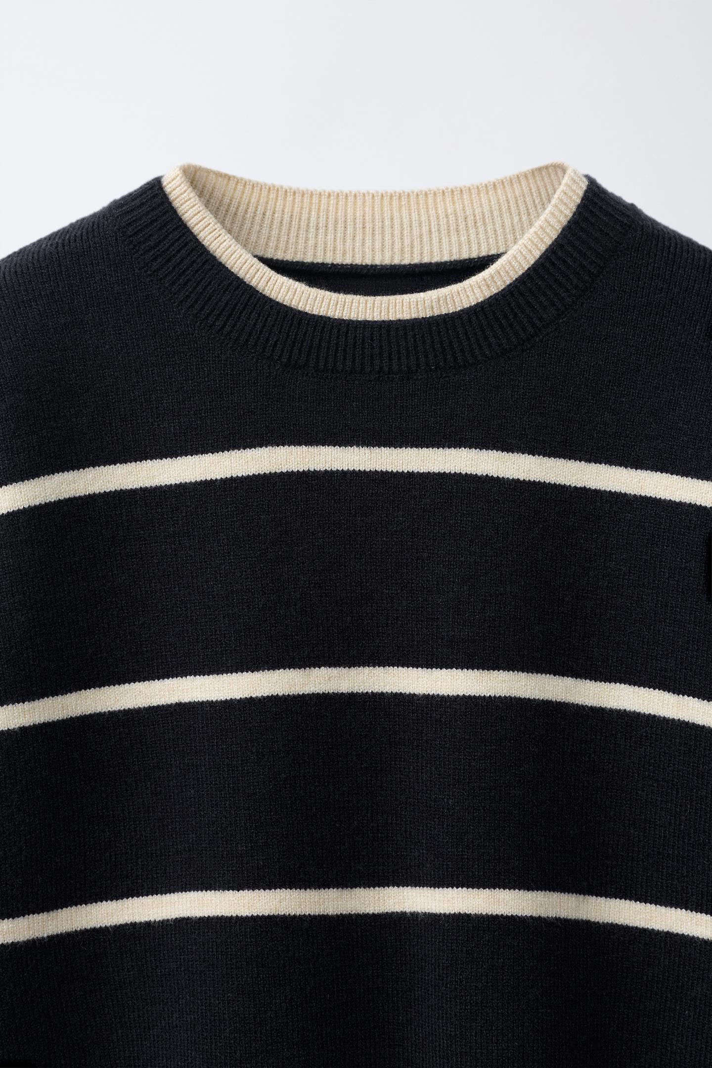 Детский свитер Zara Striped Knit Jumper, цвет: Тёмно-синий — фото 3