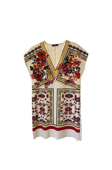OVERSIZE WHITE DRESS WITH PRINT SIZE S