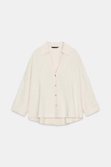 V-NECK SHIRT - Light beige by Zara - Image 0