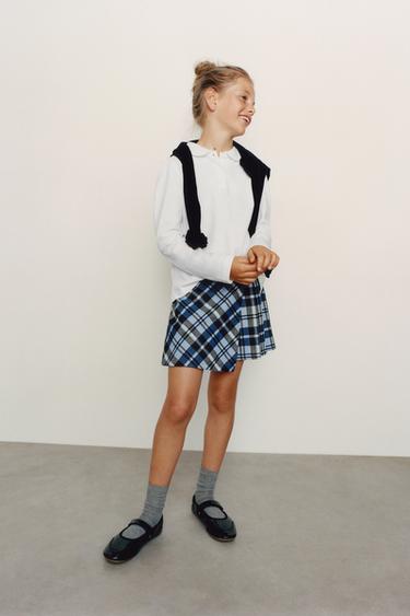 Zara PIQUÉ PETER PAN COLLAR POLO SHIRT - White