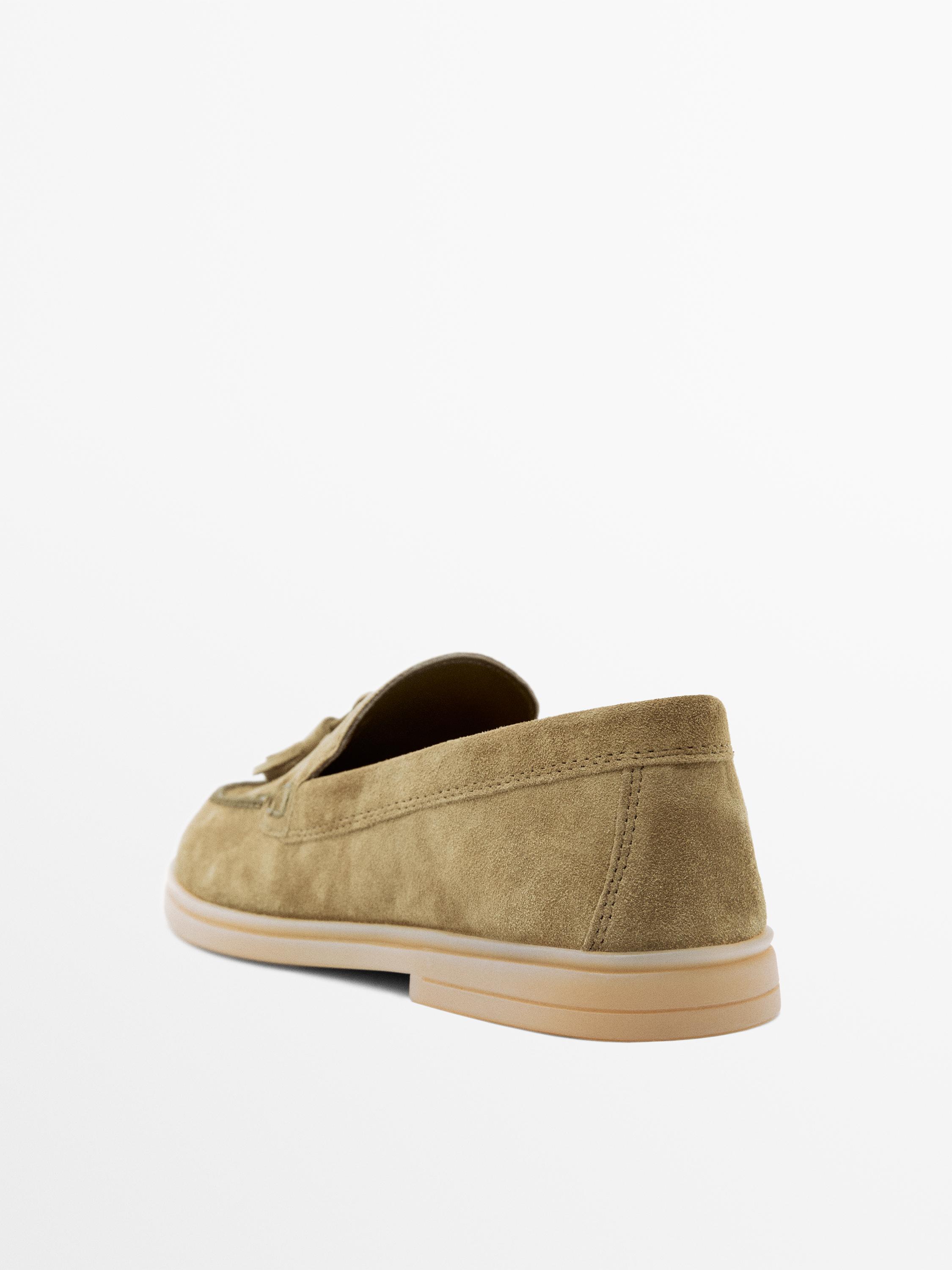 Mocassins en croûte de cuir à glands