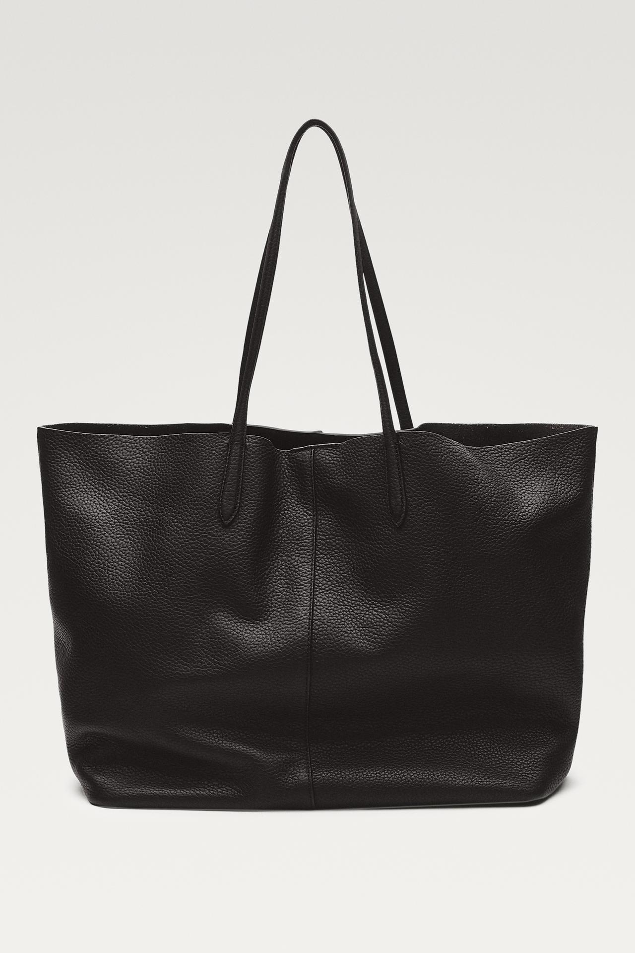 Large Nappa leather tote bag — Brown