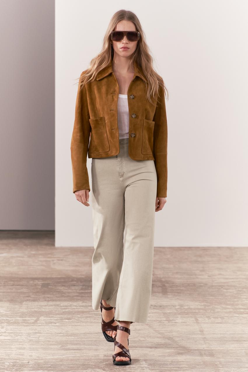 Zara high waist slim fit geometric funky print trousers