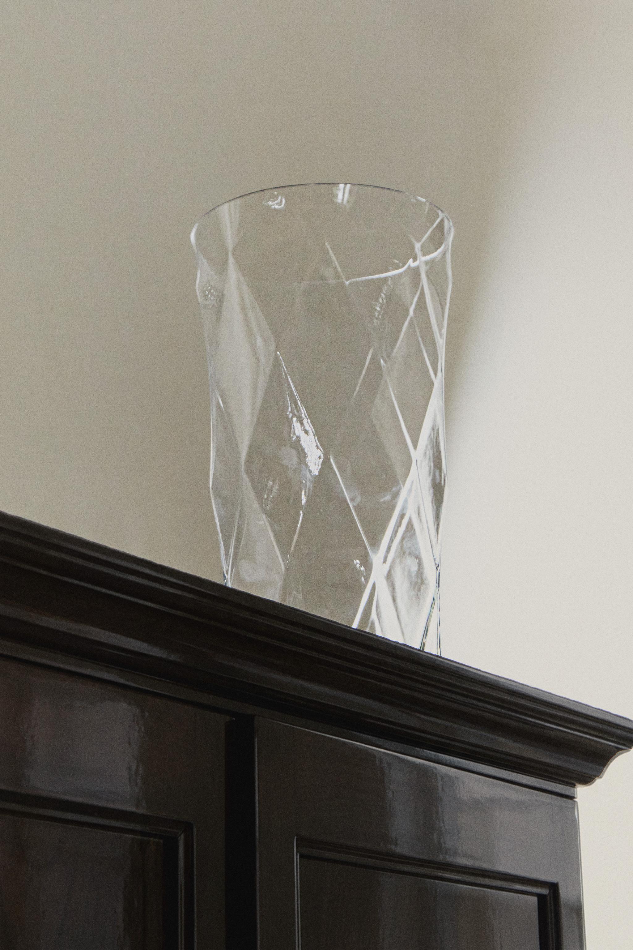 VASE DÉCORATIF HAUT EN VERRE