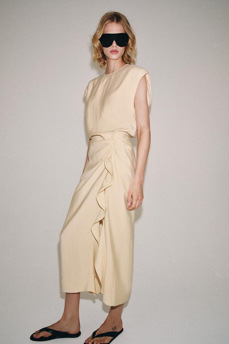 Vestido midi con volantes ZW COLLECTION 4