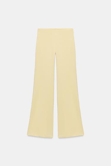 PANTALON LARGE STRETCH - Jaune clair de Zara