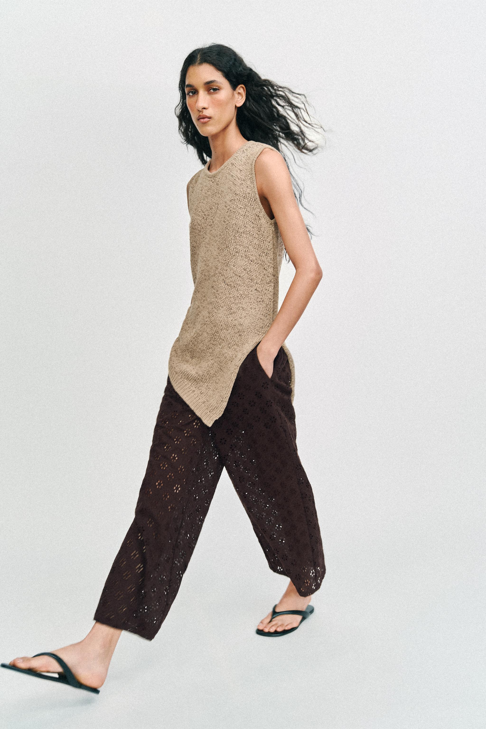 FİSTO İŞLEMELİ CULOTTE PANTOLON - Görsel 3