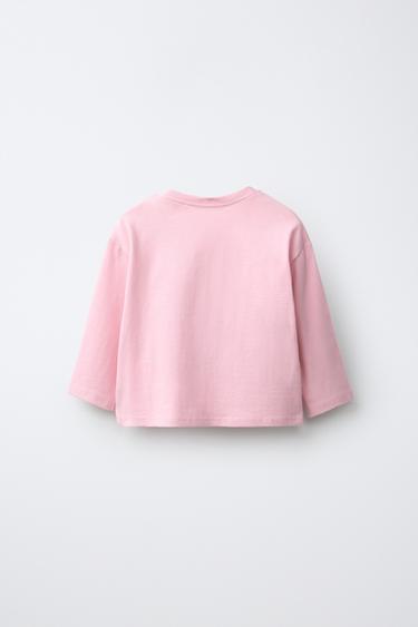 EMBROIDERED TEXT T-SHIRT — Pink 2