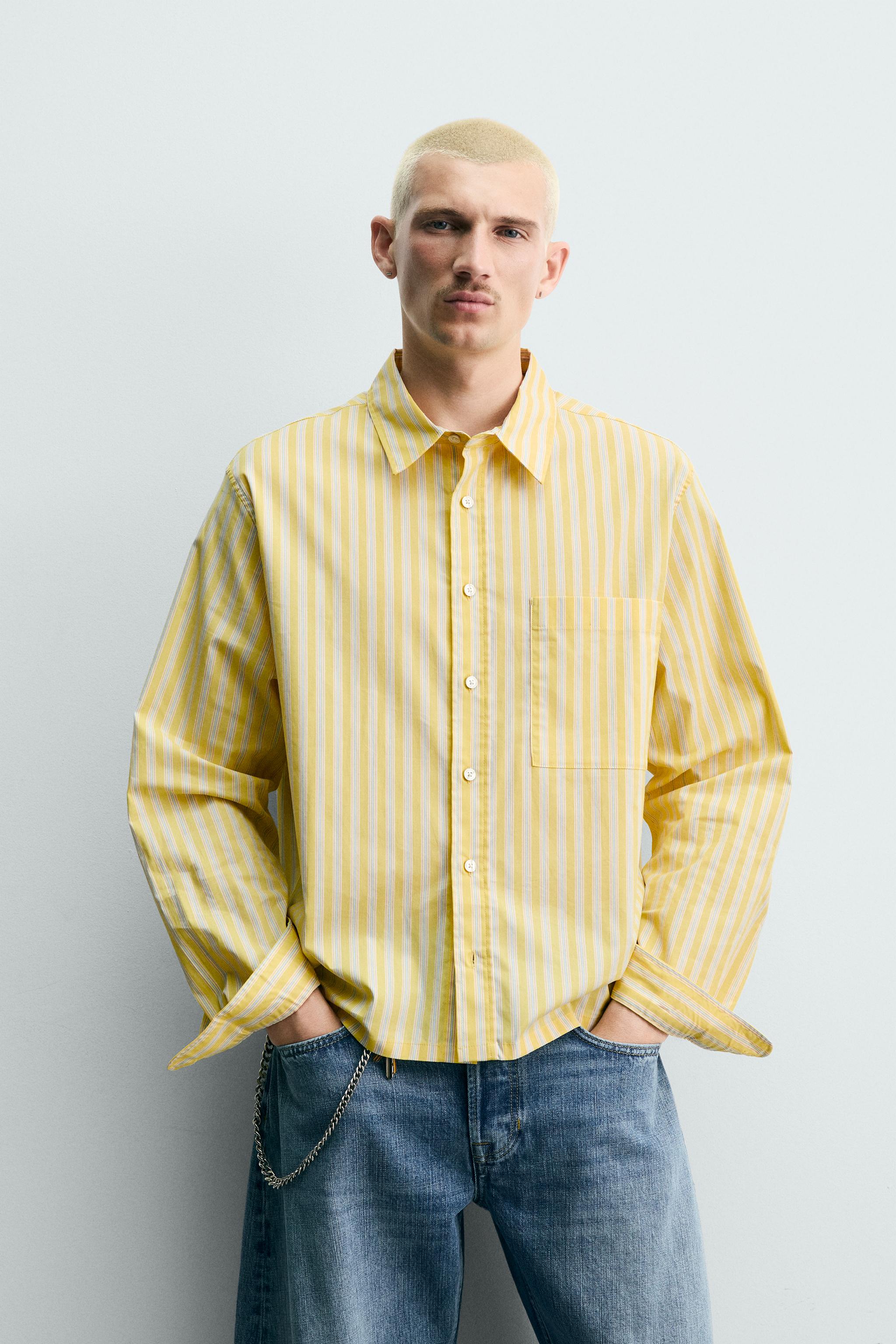 LEMON PRINT STRIPED SHIRT