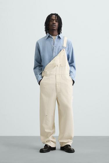 PETO DENIM BOLSILLO CARPINTERO - Crudo de Zara - Imagen 0