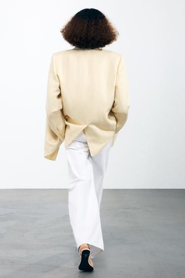 ZW COLLECTION WIDE-LEG LOW-RISE JEANS - White by Zara - Image 1