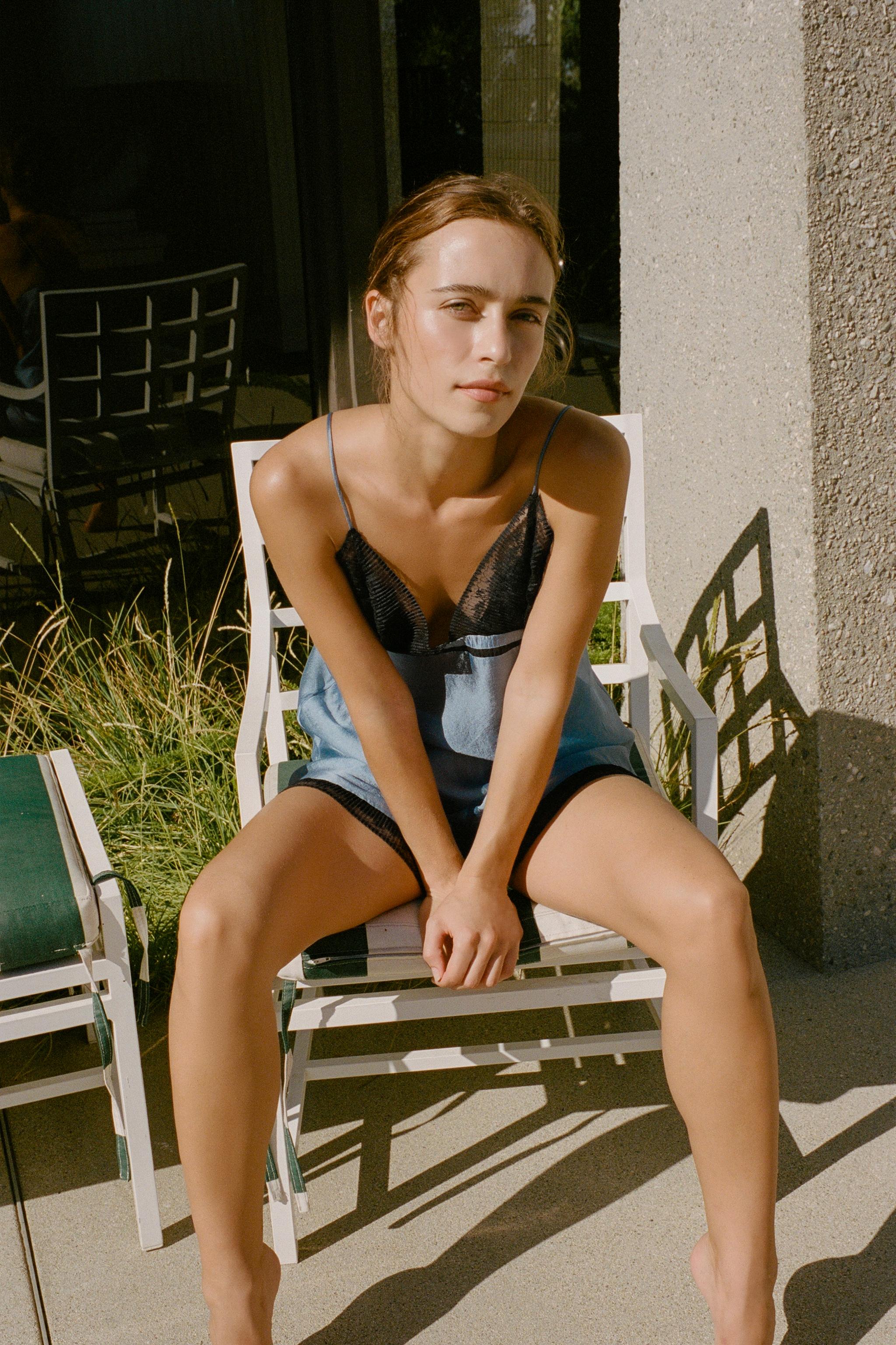 Женские шорты Zara CONTRAST LACE SHORTS — фото 4