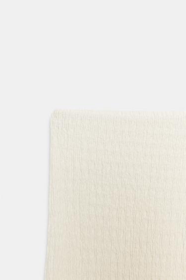 TEXTURED STRAIGHT-LEG TROUSERS - Ecru by Zara