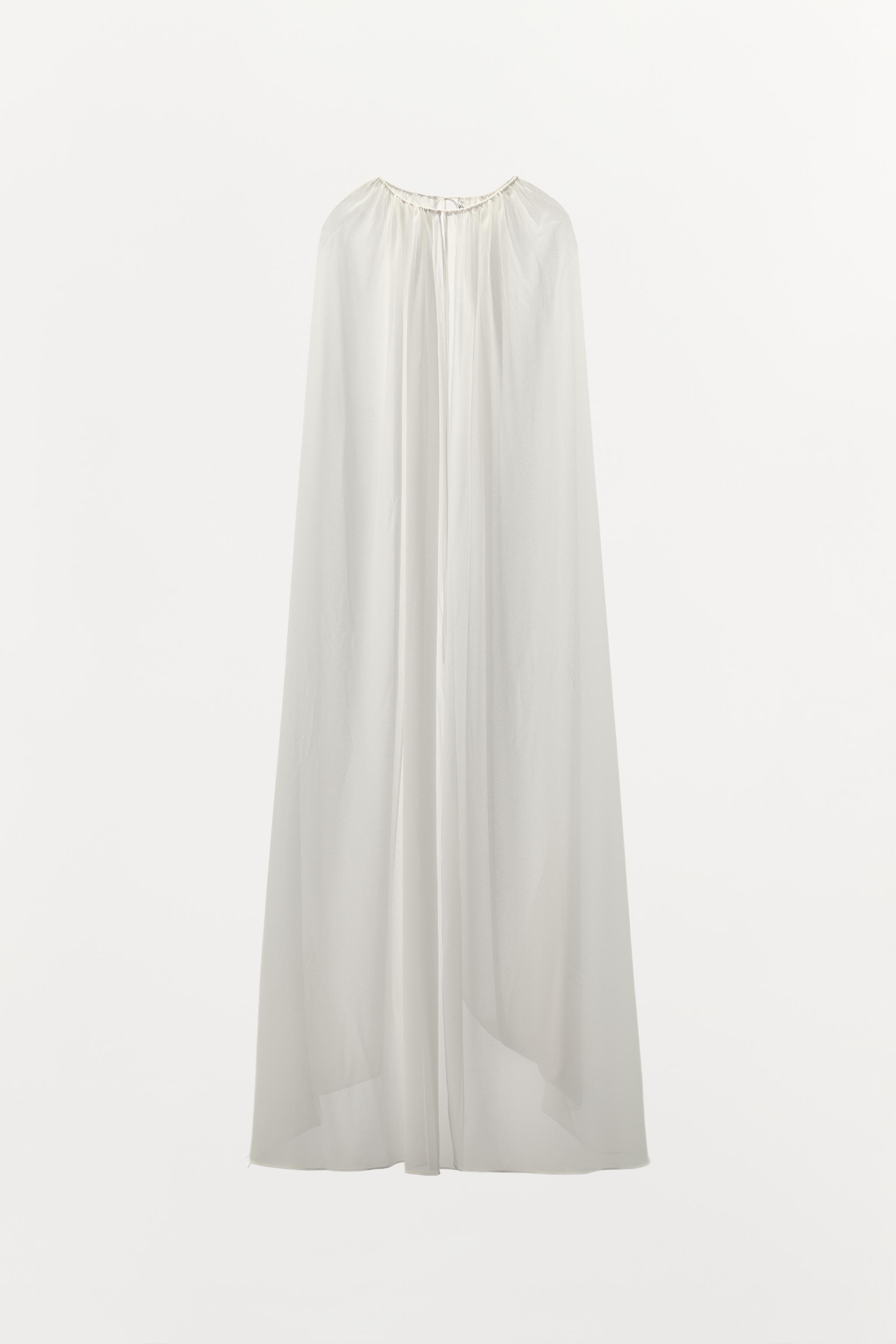 ASYMMETRIC LONG CAPE - Ecru | ZARA United States