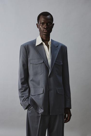 POCKET SUIT BLAZER - Blue by Zara