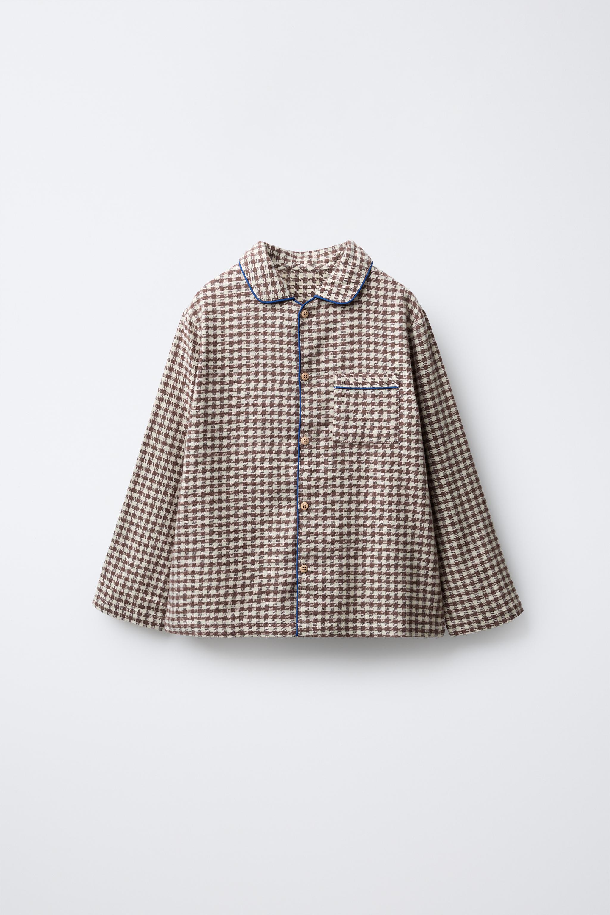 3-6 YEARS/ GINGHAM FLANNEL PAJAMAS