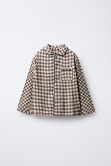 3-6 ANS / PYJAMA EN FLANELLE À CARREAUX VICHY - Marron de Zara - Image 1