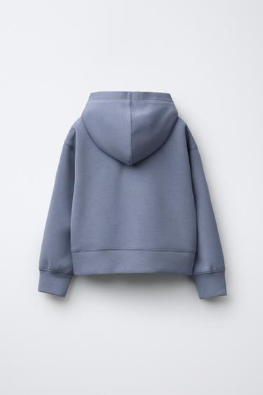 SLOGAN PRINT HOODIE WITH MODAL - Blue by Zara - Image 1