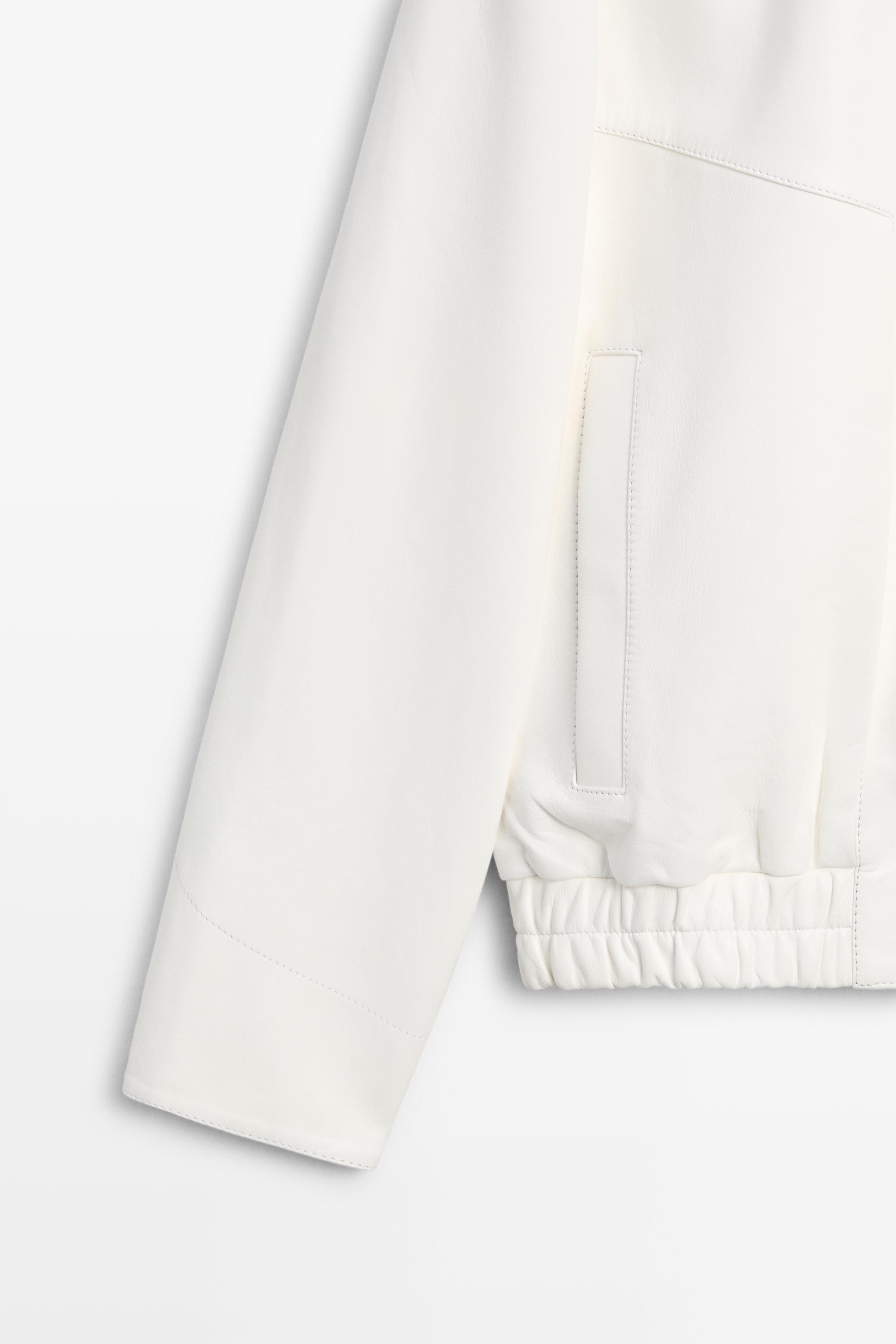 Veste bomber en cuir nappa