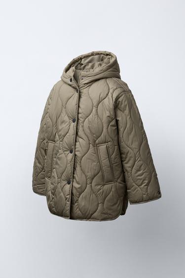 LIGHTWEIGHT LONG PUFFER JACKET - Green by Zara - Image 1