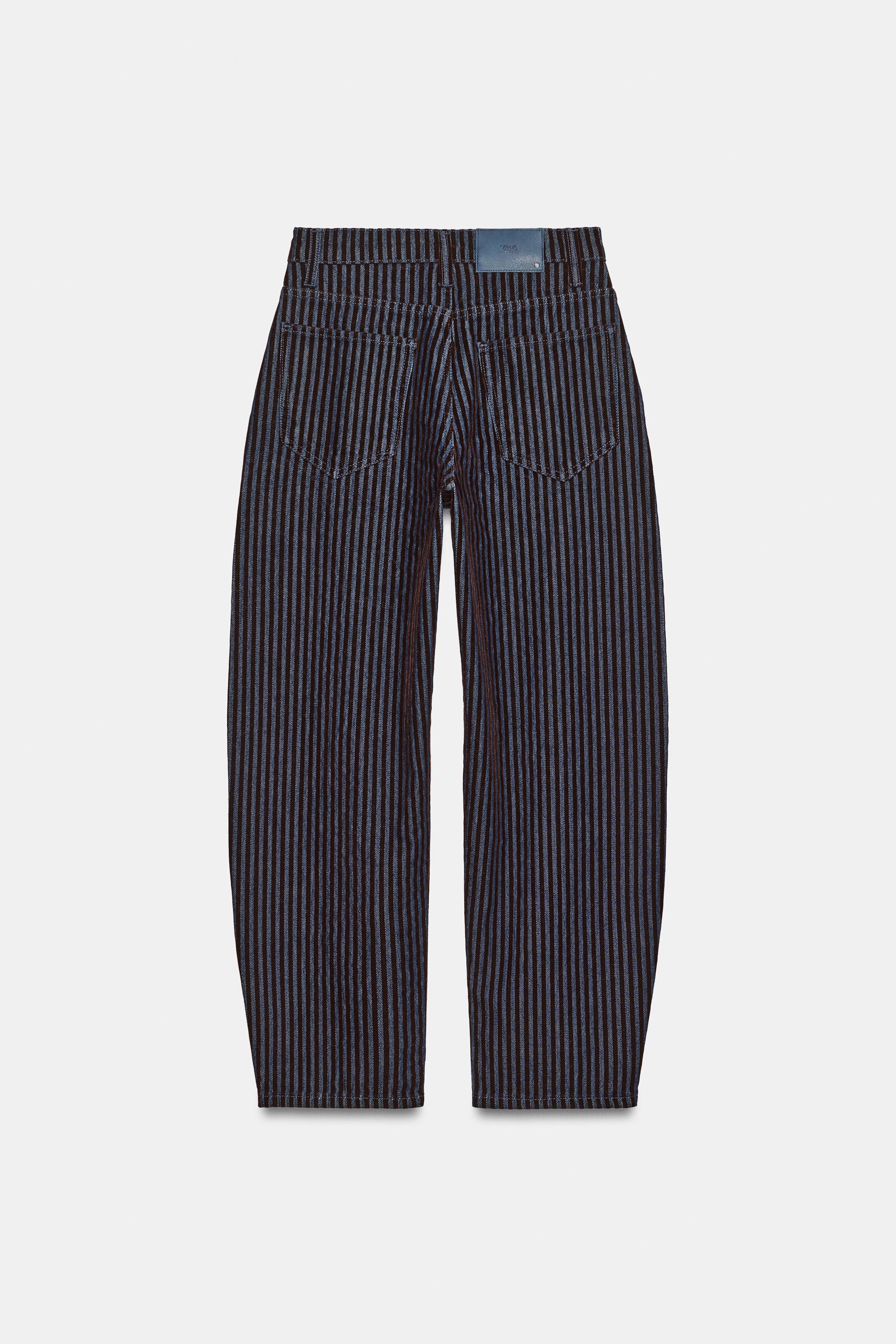 JEAN Z1975 BARREL TAILLE HAUTE RAYURES VELOURS
