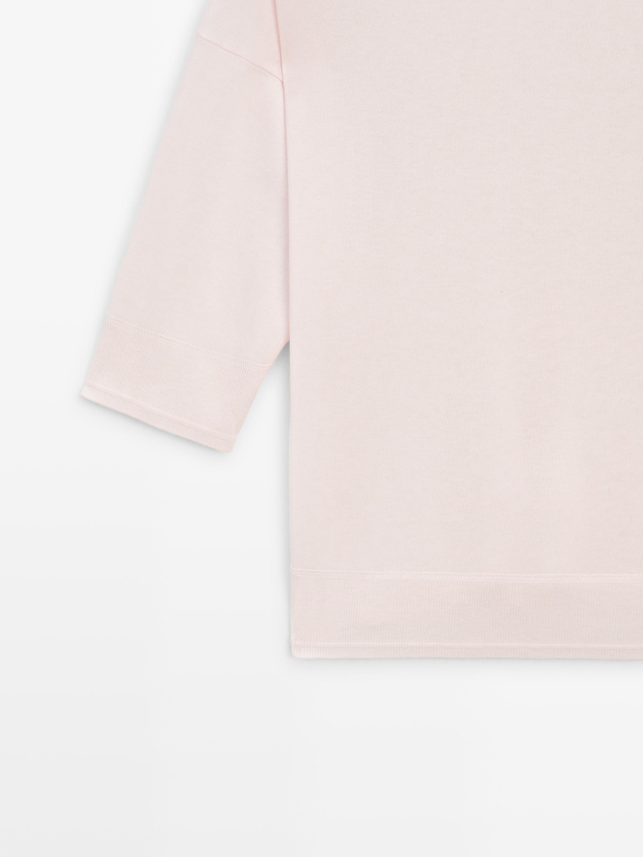 Cotton blend knit sweater