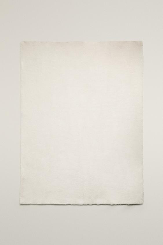MANTA DE PELO SINTÉTICO - Branco-marfim da Zara - Imagem 0