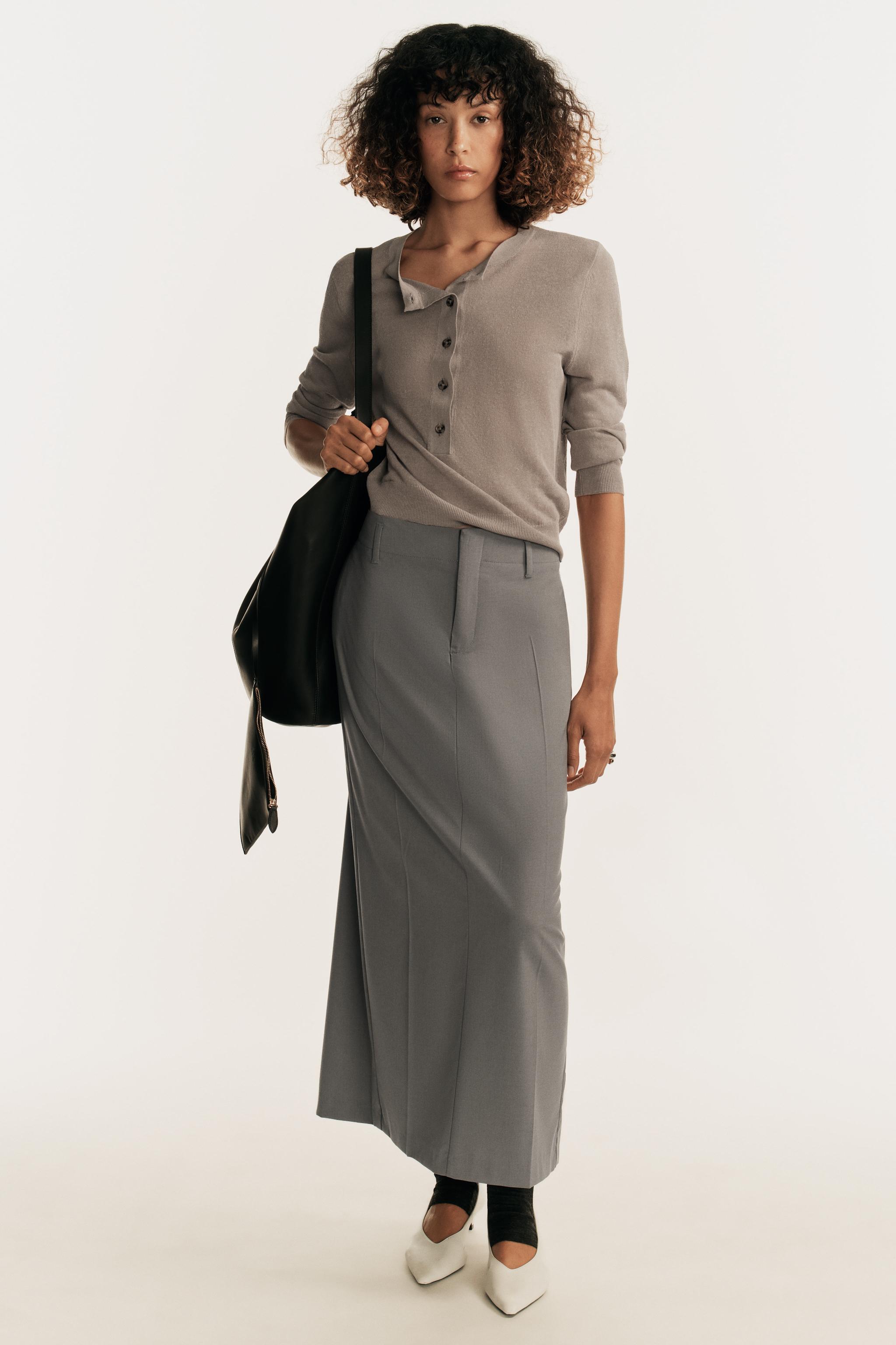 KNIT HENLEY JUMPER — Gray
