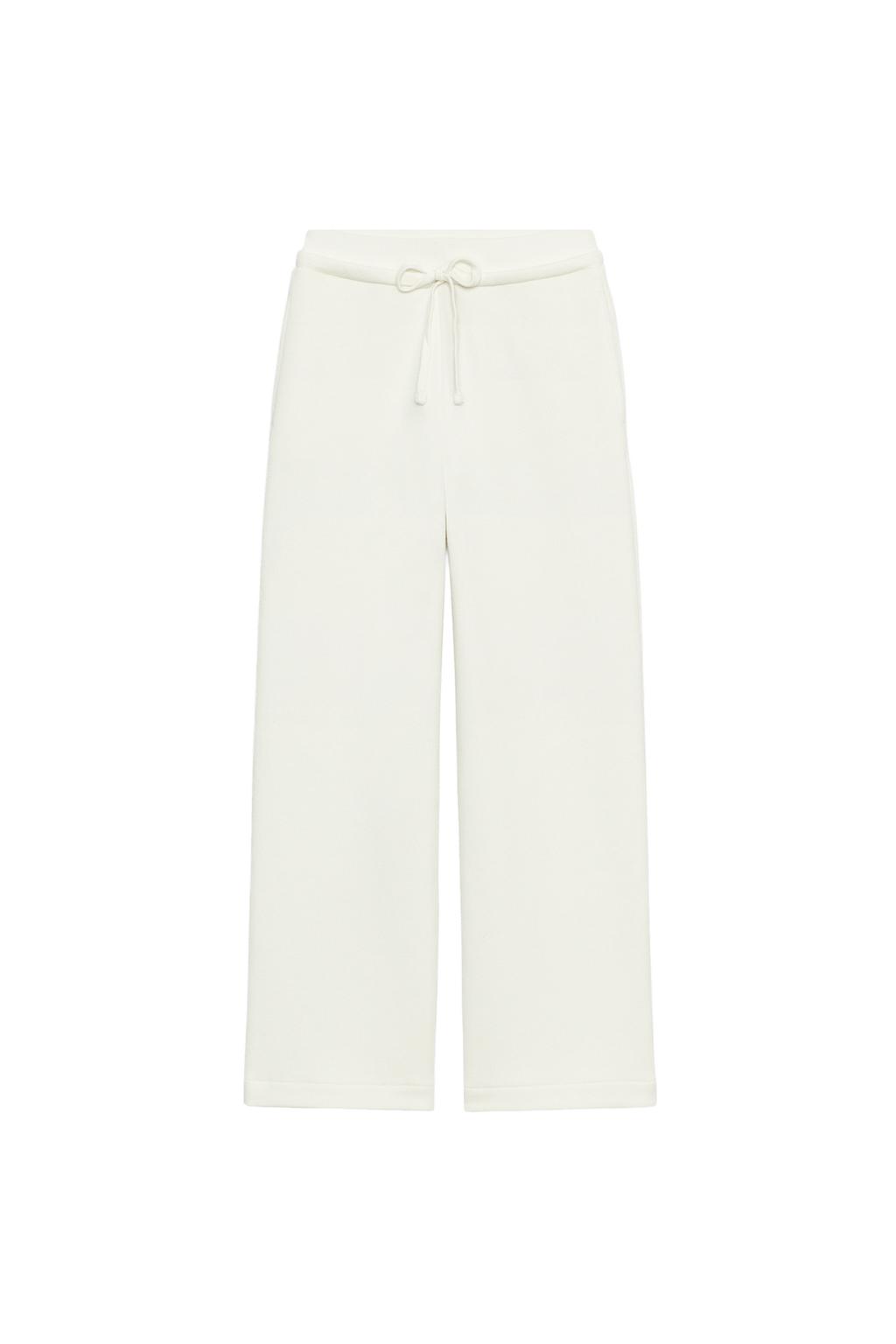 Drawstring Plush Trousers - Oyster-White by Zara