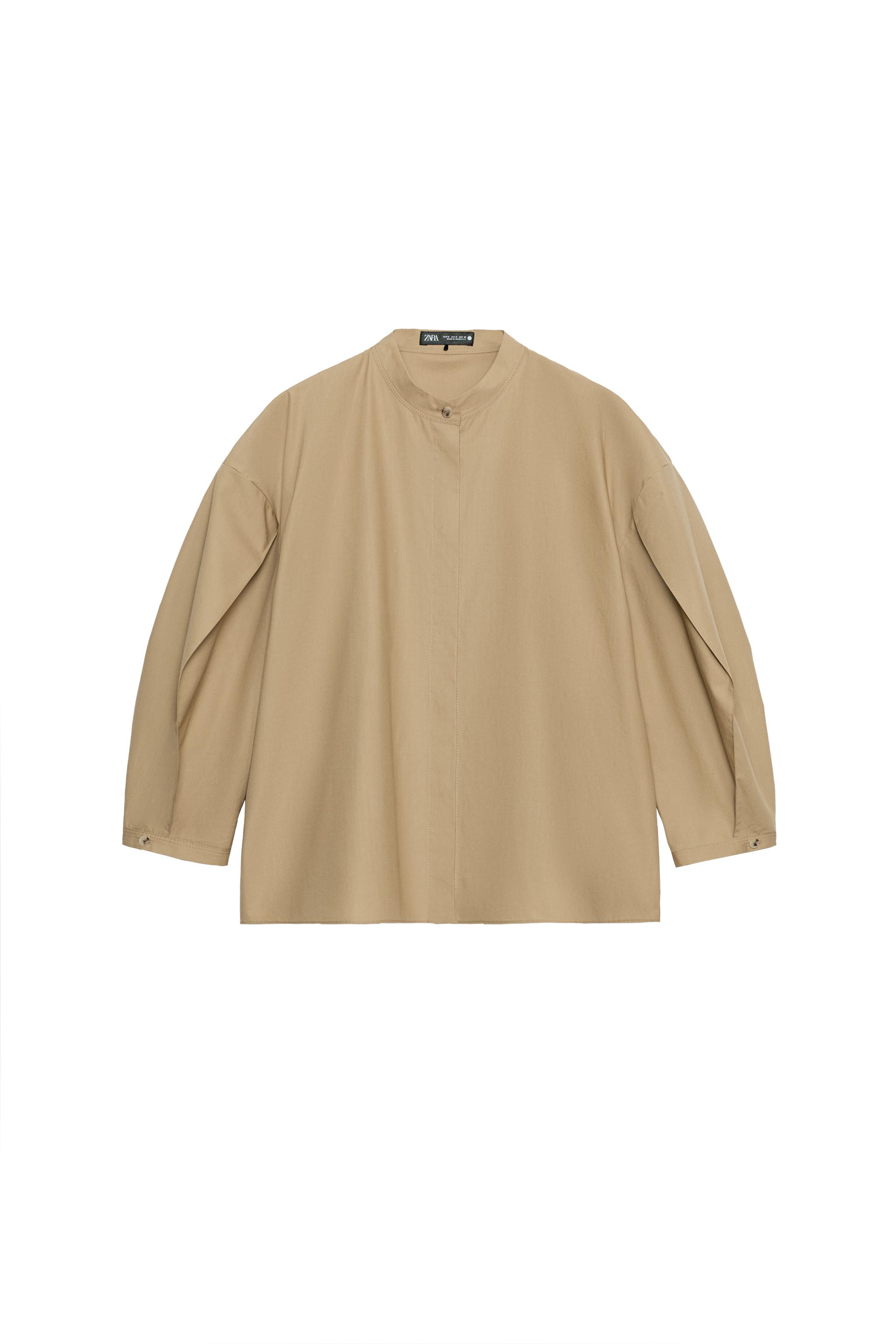 ZW COLLECTION LIMITED EDITION POPLIN SHIRT - Sand | ZARA United