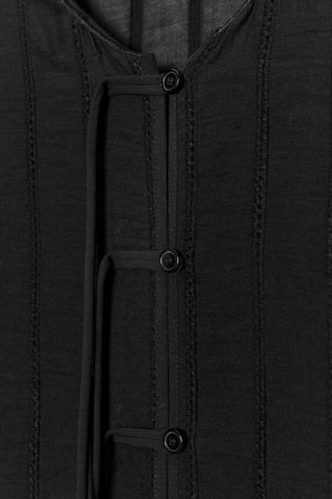 MIDI DRESS WITH TOGGLES ZW COLLECTION - Black by Zara - Image 7