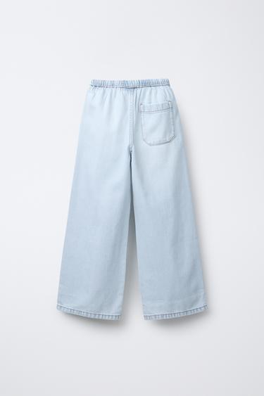 SLIM WAIST WIDE-LEG JEANS - Light blue by Zara - Image 1