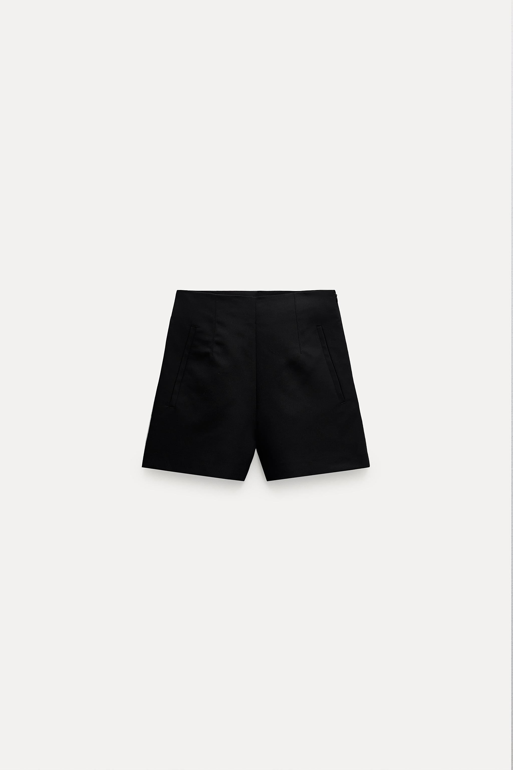 Zara Bermuda Tiro Alto En Negro Mx 28 Us M Mujer