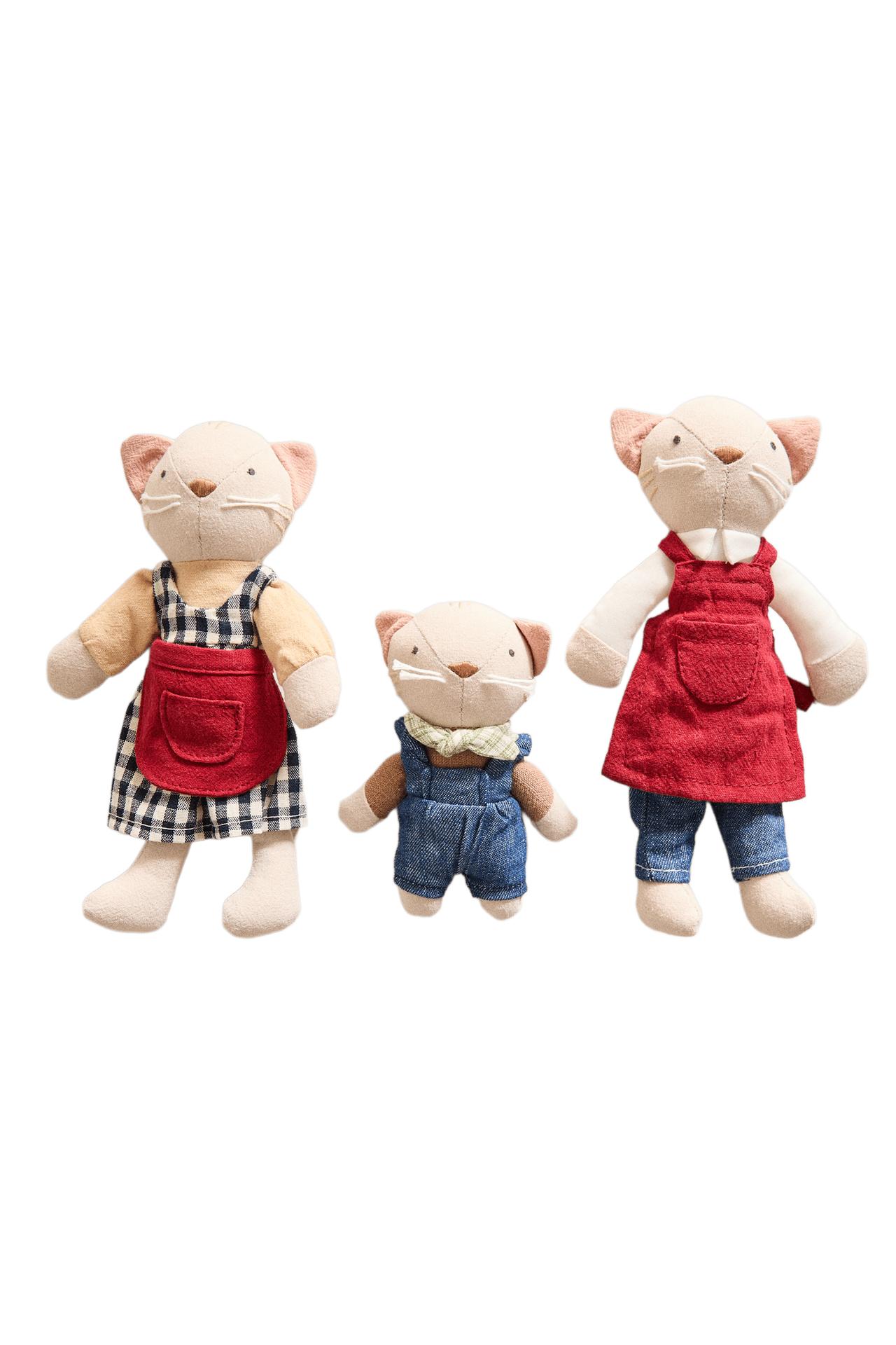 Набор из 3 мягких игрушек в виде кошек из серии Cat Family для детей