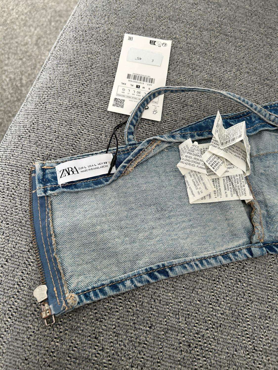 TRF DENIM CROP TOP WITH RHINESTONES - Image 5
