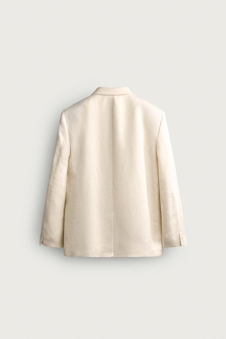 Blazer cruzado de viscosa y lino 7