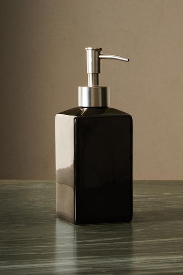 SHINY EARTHENWARE SOAP DISPENSER - Black by Zara - Image 6