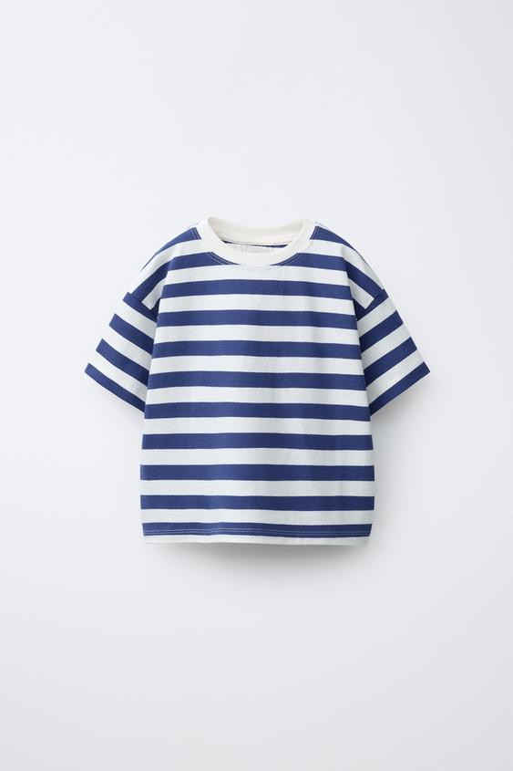 STRIPED T-SHIRT - Blue by Zara - Image 0