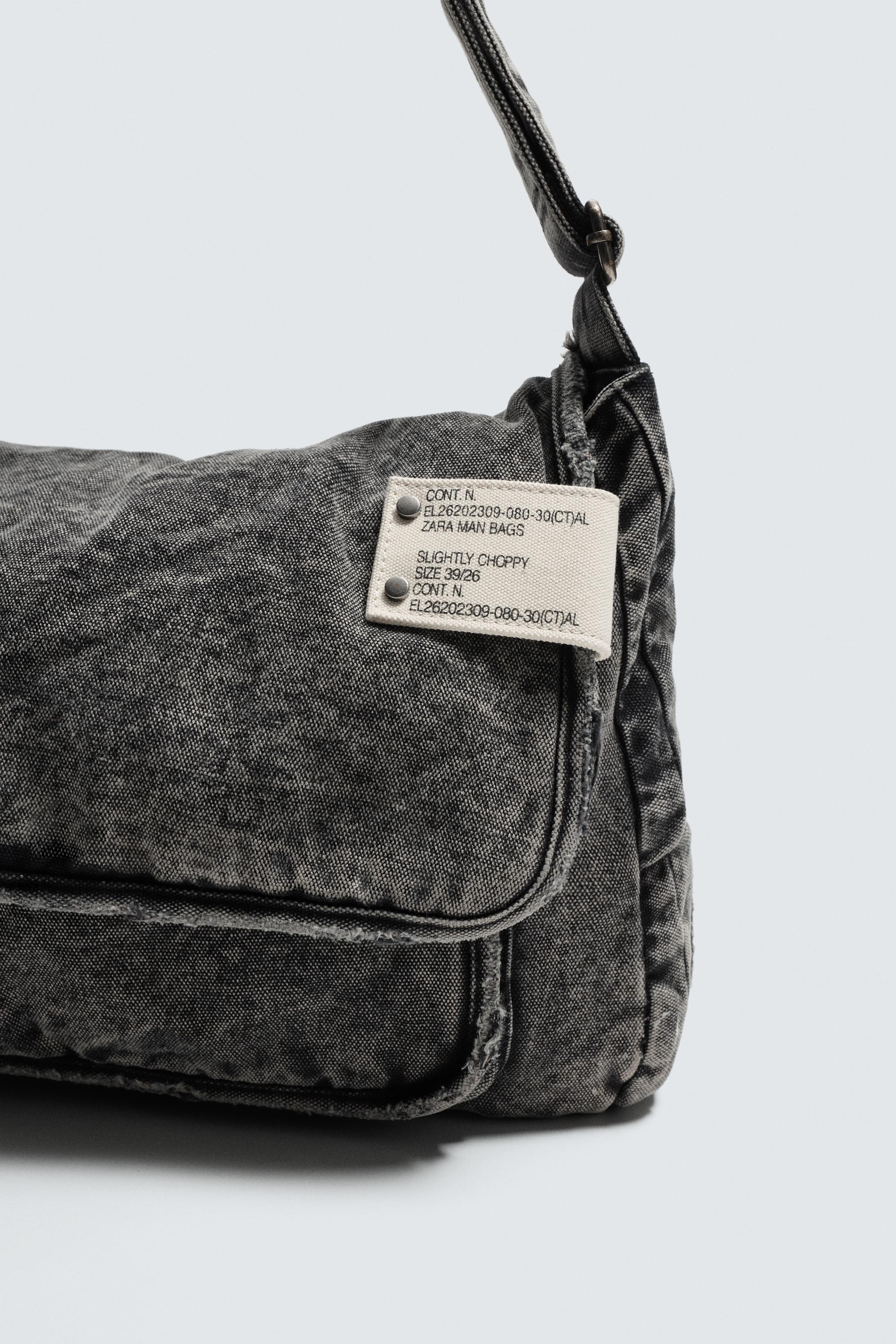 WASHED EFFECT DENIM CROSSBODY BAG