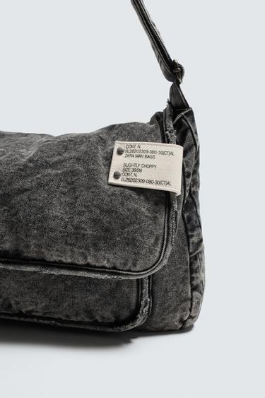 SAC BANDOULIÈRE EN DENIM EFFET DÉLAVÉ - Gris de Zara - Image 2